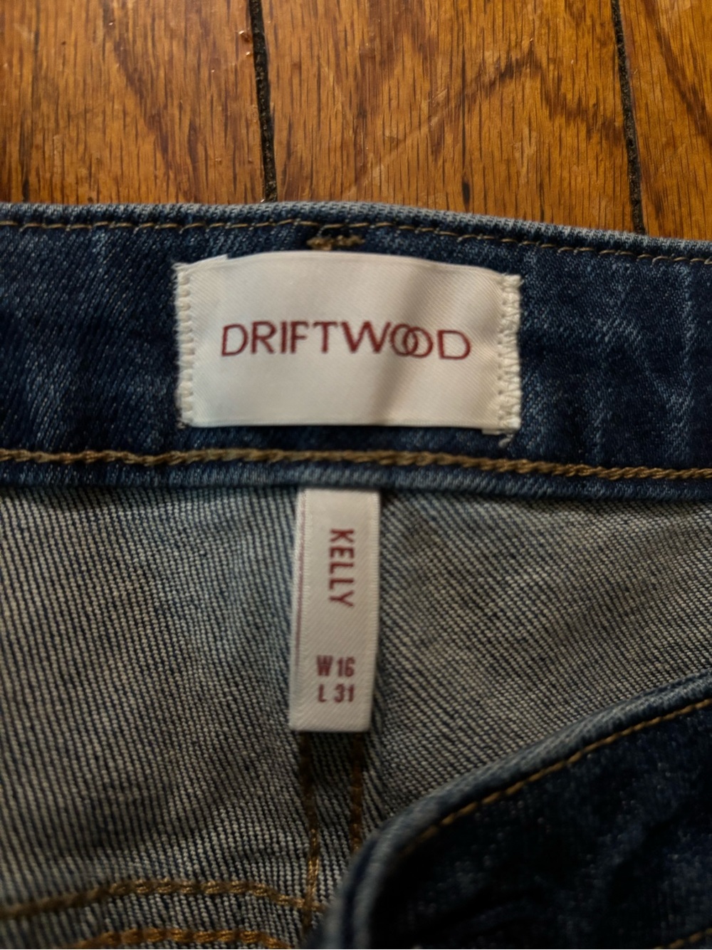 DRIFTWOOD Indigo Blue Kelly High-Rise Jeans with Beautiful Embroidery